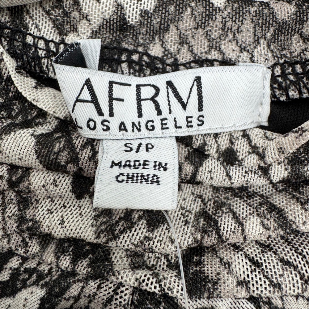AFRM Snake-Print Mock Neck Long Sleeve Top in Black and Gray - Picture 4 of 11